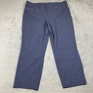 Hilary Radley Womens Navy Blue Stretch Pull On Straight Leg Pants Size XXL